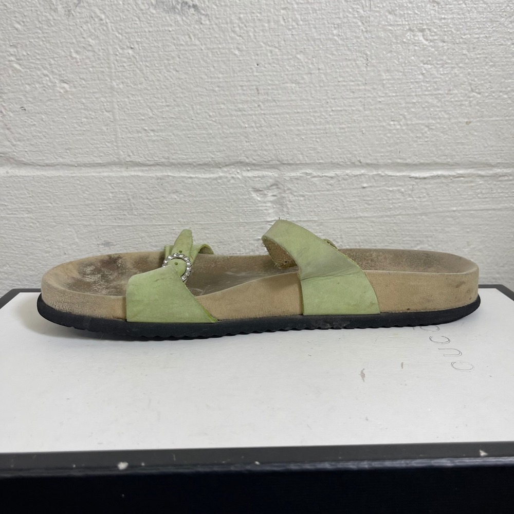 Mephisto Norie Green Nubuck Leather Slide Sandals Slip On Women's 41 EU/11 US - Picture 6 of 13
